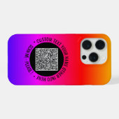 QRコードスキャン情報カスタム文字iPhoneケース iPhoneケース (裏面横)