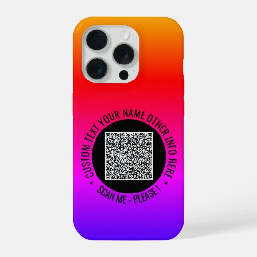 QRコードスキャン情報カスタム文字iPhoneケース iPhoneケース (裏面)