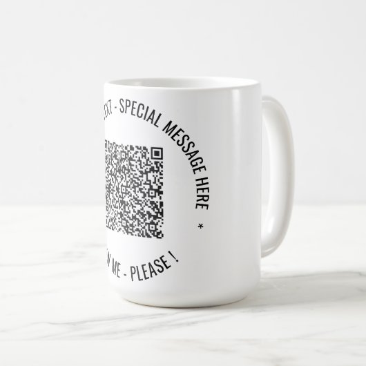 QRコードスキャン情報コーヒーマグあなたのテキストフォント色 コーヒーマグカップ (正面右)