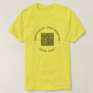 QRコードスキャン情報テキストTシャツパーソナライズされた Tシャツ