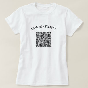 QRコードスキャン情報パーソナライズされた文字おもしろいTシャツ Tシャツ
