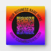 QRコードスキャン情報プラークとカスタム文字 フォトプラーク (正面)
