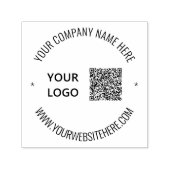 QRコードスキャン情報ロゴカスタムテキスト丸型スタンプ セルフインキングスタンプ (デザイン)