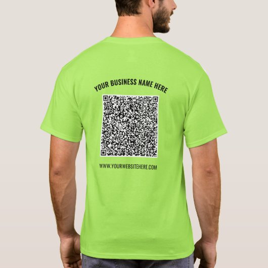 QRコードスキャン情報名WebサイトTシャツギフト Tシャツ (裏面)