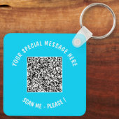 QRコードスキャン情報文字とカラーキーチェーンギフト キーホルダー (裏面)