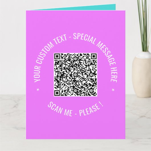 QRコードスキャン情報文字とカラーグリーティングカード カード (正面)