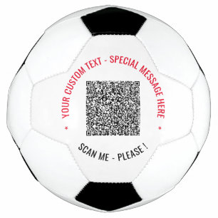 QRコードスキャン情報文字とカラーサッカーボール サッカーボール