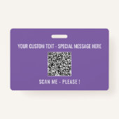 QRコードスキャン情報文字とカラーバッジ バッジ (正面)