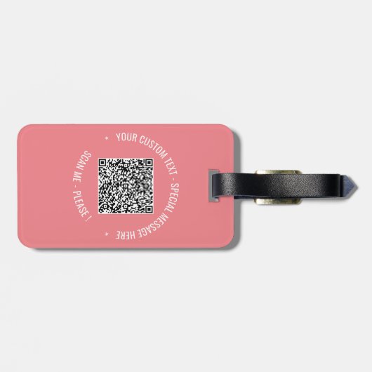 QRコードスキャン情報文字とカラーラゲージタグ ラゲッジタグ (裏面横)