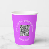 QRコードスキャン情報文字とカラー紙カップ 紙コップ (裏面)