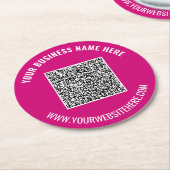 QRコードスキャン情報文字紙コースター色の選択 ラウンドペーパーコースター (アングル)