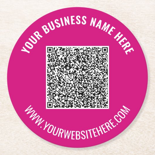 QRコードスキャン情報文字紙コースター色の選択 ラウンドペーパーコースター (正面)