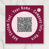 QRコードスキャン文字カスタムとカラーギフトラベル フェイバータグ (裏面)