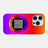 QRコードスキャン文字カスタムiPhoneケースギフト iPhoneケース (裏面横)