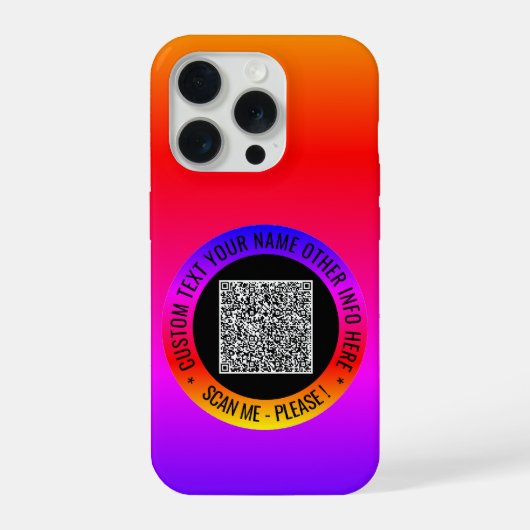 QRコードスキャン文字カスタムiPhoneケースギフト iPhoneケース (裏面)