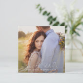 QRコードスクエレガントリプトタイポグラフィ3写真結婚s セーブザデート (スタンド正面)