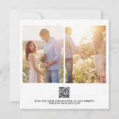 QRコードスクエレガントリプトタイポグラフィ3写真結婚s セーブザデート (裏面)