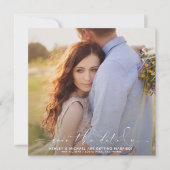 QRコードスクエレガントリプトタイポグラフィ3写真結婚s セーブザデート (正面)