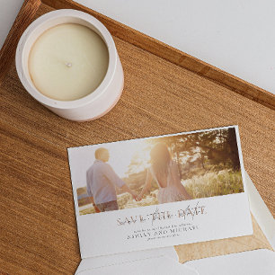 QRコードスクエレガントリプト写真ウェディング日付の保存 招待状