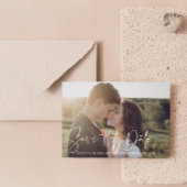 QRコードスクモダンリプト写真ウェディング日付の保存 案内状