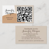 QRコードスクリプトパンパスサンドボホハンドメイドジュエリー 名刺 (正面/裏面)