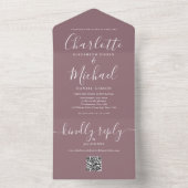 QRコードスクリプトミニマル結婚リスト オールインワン招待状 (内側)