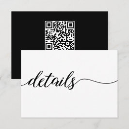Qrコードスクリプト結婚のWebサイト詳細白黒 エンクロージャーカード