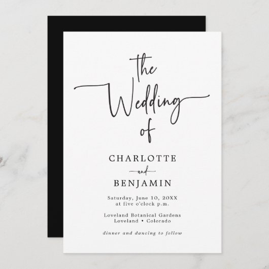 QRコードスクリプト結婚式招待状 招待状 (正面/裏面)