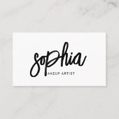 QRコードスタイリッシュスクリプガーリートミニマル白 名刺 (正面)