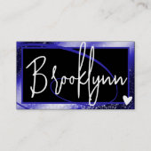 QRコードスタイリッシュテンプレート王室のブルーフレームハート 名刺 (正面)