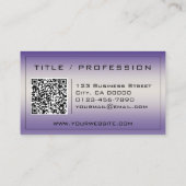 QRコードスタイリッシュ濃い紫の色グラデーションのクラス 名刺 (裏面)