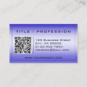 QRコードスタイリッシュ濃い青の色のグラデーションのクラス 名刺 (裏面)