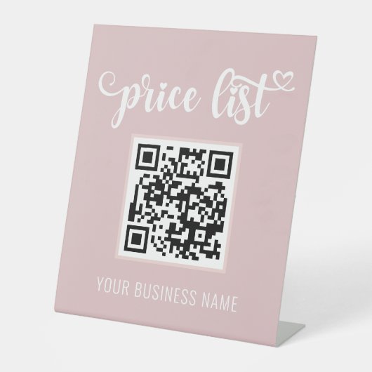QRコードスタンドアップスキャンサロン価格表のマイサイン 台座サイン (正面)