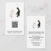 *~* qrコードスターズムーンミスティックハンズ金ゴールドスパ 名刺 (正面/裏面)