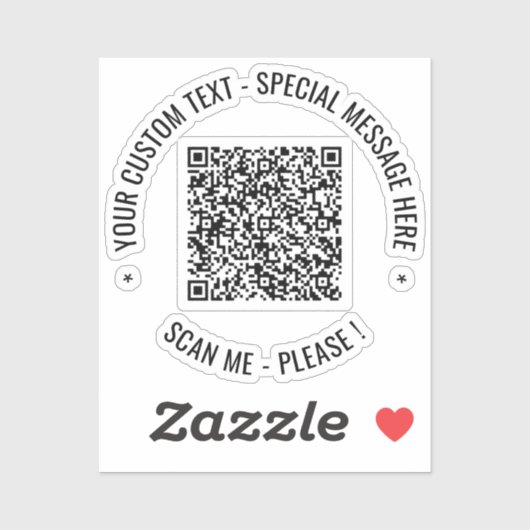 QRコードステッカーのスキャン情報カスタム文字と色 シール (シート)