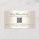 QRコードストロベリーピンクグリッター構成金ゴールド 名刺 (裏面)