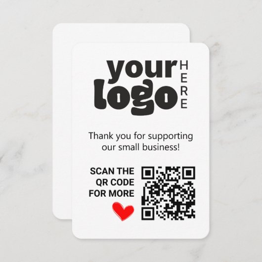 Qrコードスモールビジネスをサポートしていただき、ありがとうございます サンキューカード (正面/裏面)