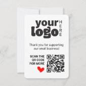 Qrコードスモールビジネスをサポートしていただき、ありがとうございます サンキューカード (正面)