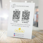 QRコードスモールビジネスレビューGOOGLEおよびYELP 台座サイン
