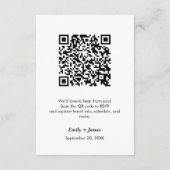 QRコードセージ緑フローラ水色結婚の エンクロージャーカード (裏面)