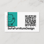 QRコードソファインテリアデザイナー建築家家具 名刺 (正面)