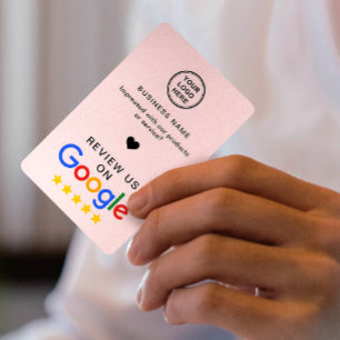 QRコードソフトピンクを使用したGoogleレビュー 名刺