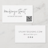 QRコードソーシャルミニマルメディアモダンプロフェッショナル 名刺 (正面/裏面)