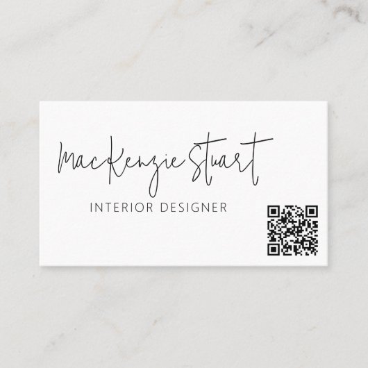 QRコードソーシャルミニマルメディアモダンプロフェッショナル 名刺 (正面)
