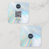 QRコードソーシャルメディアおよびウェブサイトホログラフィック スクエア名刺 (正面/裏面)