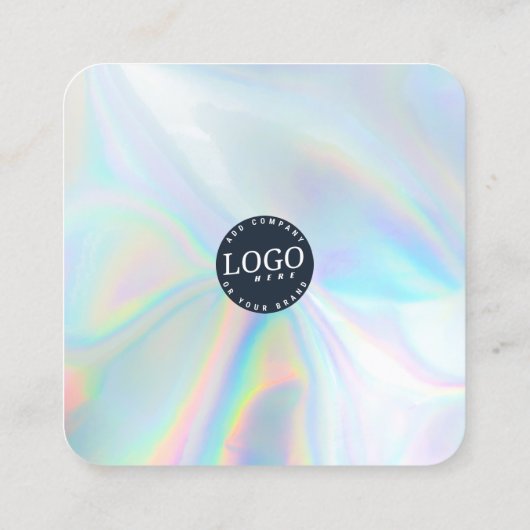 QRコードソーシャルメディアおよびウェブサイトホログラフィック スクエア名刺 (裏面)