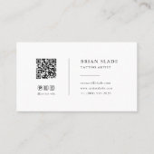 QRコードソーシャルメディアのアイコンミニマルなタトゥーアーティスト 名刺 (正面)