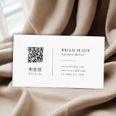 QRコードソーシャルメディアのアイコンミニマルなタトゥーアーティスト 名刺