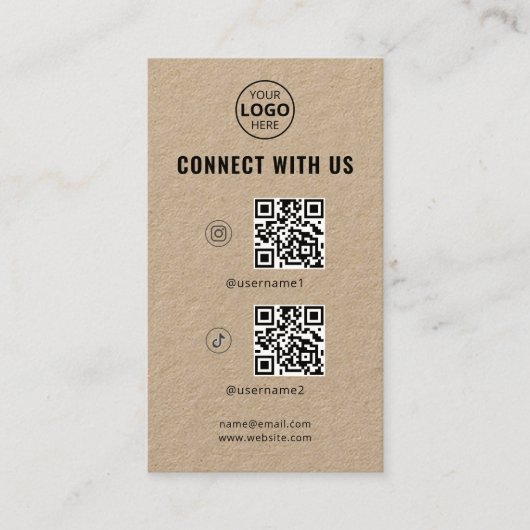 QRコードソーシャルメディアのロゴ 名刺 (正面)