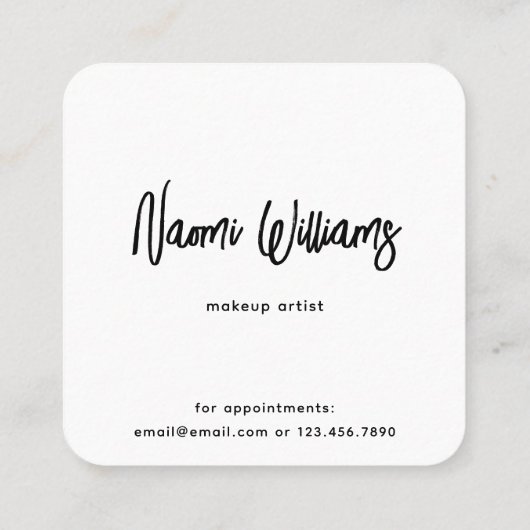 QRコードソーシャルメディアアイコンシンプルモダン スクエア名刺 (裏面)